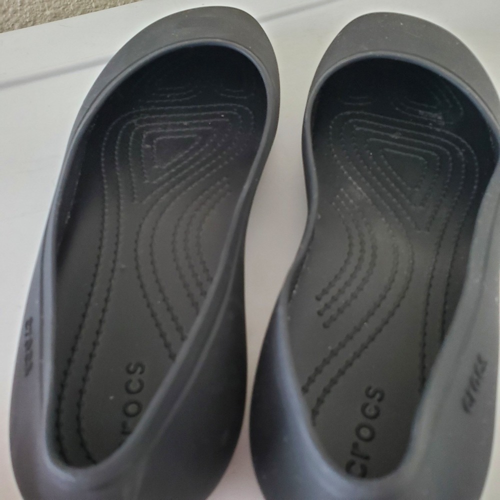 Crocs Brooklyn Black Ballet Flats Womens Size 8 Comfort Slip On Shoes 202184 - Picture 7 of 11
